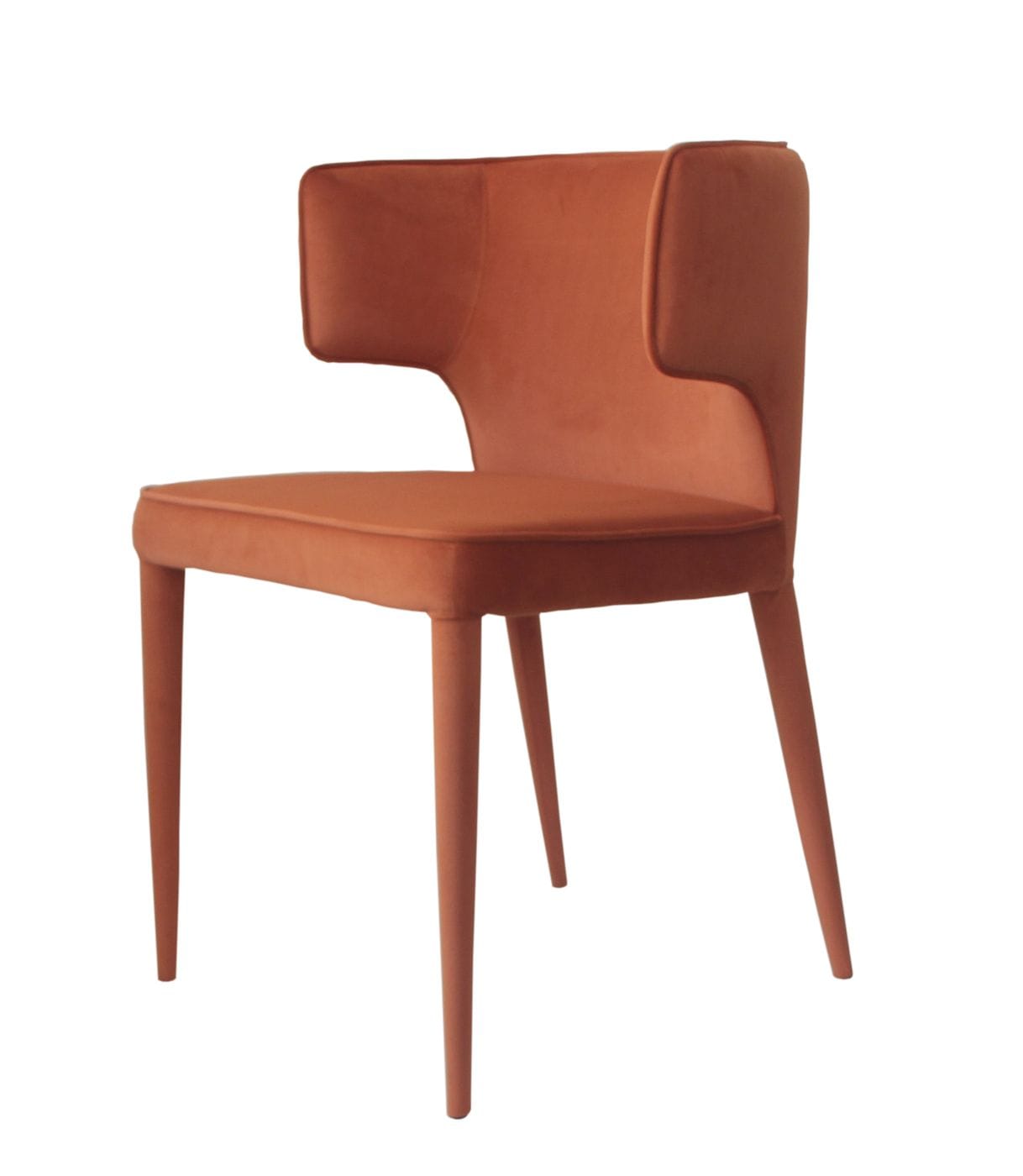 VIG Furniture Modrest Lucero Orange Velvet Dining Armchair