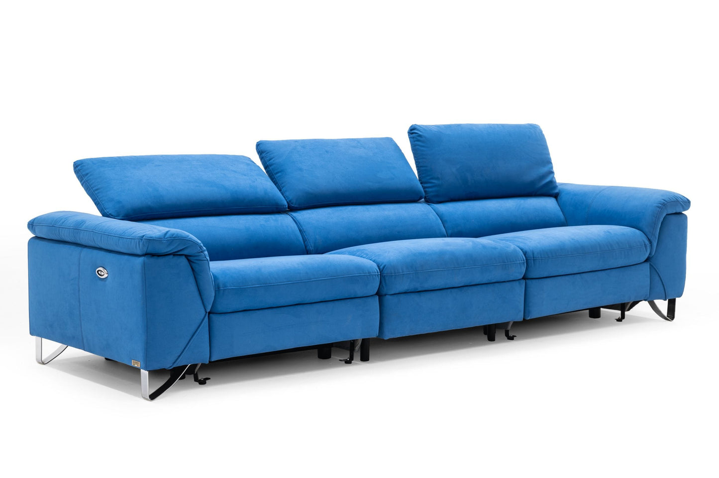 VIG Furniture Divani Casa Maine Blue Fabric Sofa Electric Recliners
