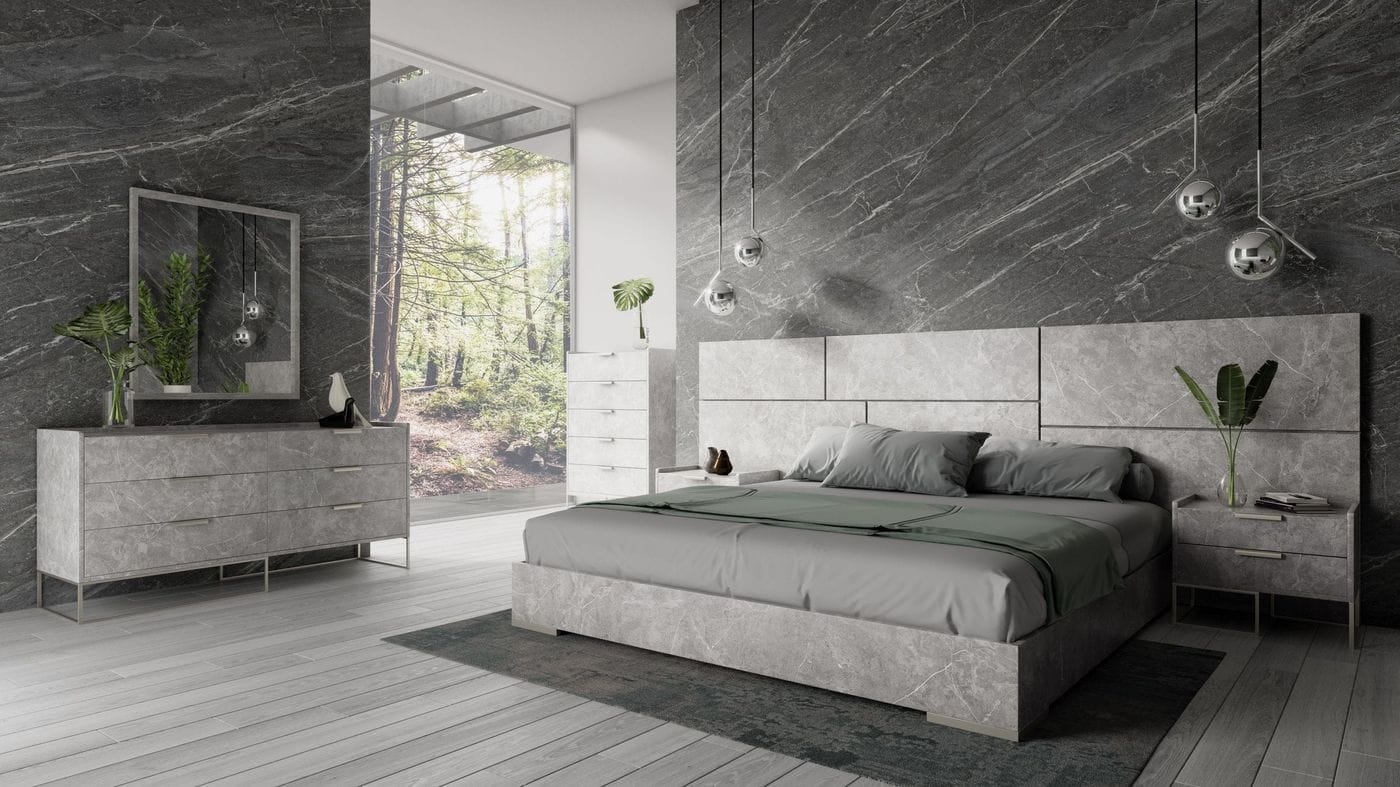 VIG Furniture Nova Domus Marbella Italian Grey Bed Set