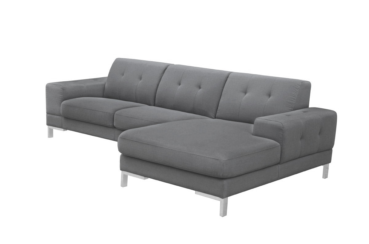 VIG Furniture Divani Casa Forli Grey Fabric Right Sectional Sofa