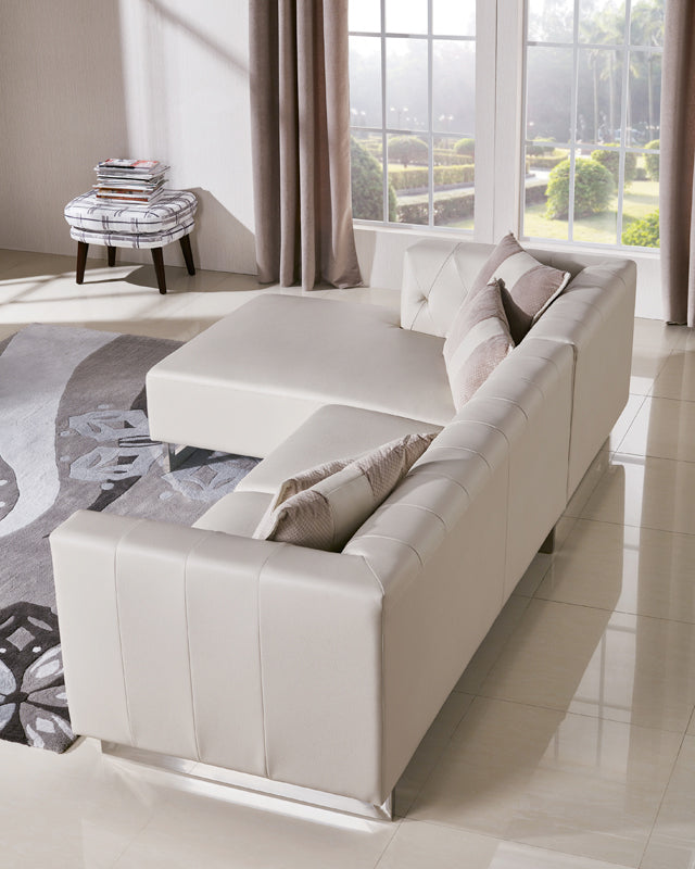 VIG Furniture Divani Casa Carolina Grey Leatherette Fabric Left Sectional Sofa