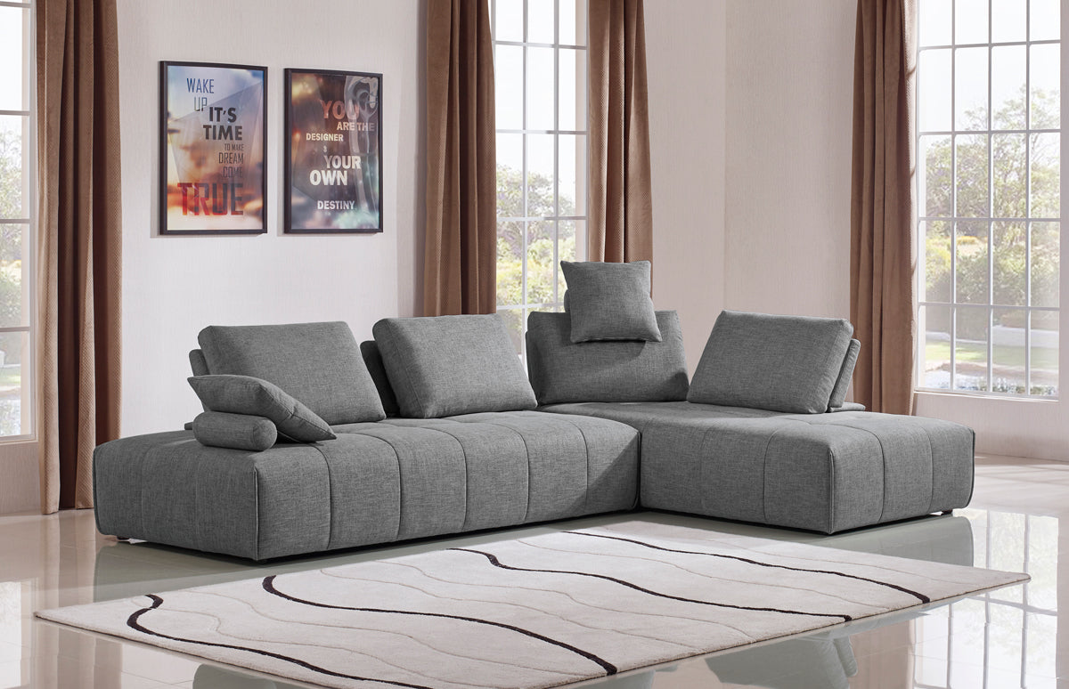 VIG Furniture Divani Casa Edgar Grey Fabric Modular Sectional Sofa
