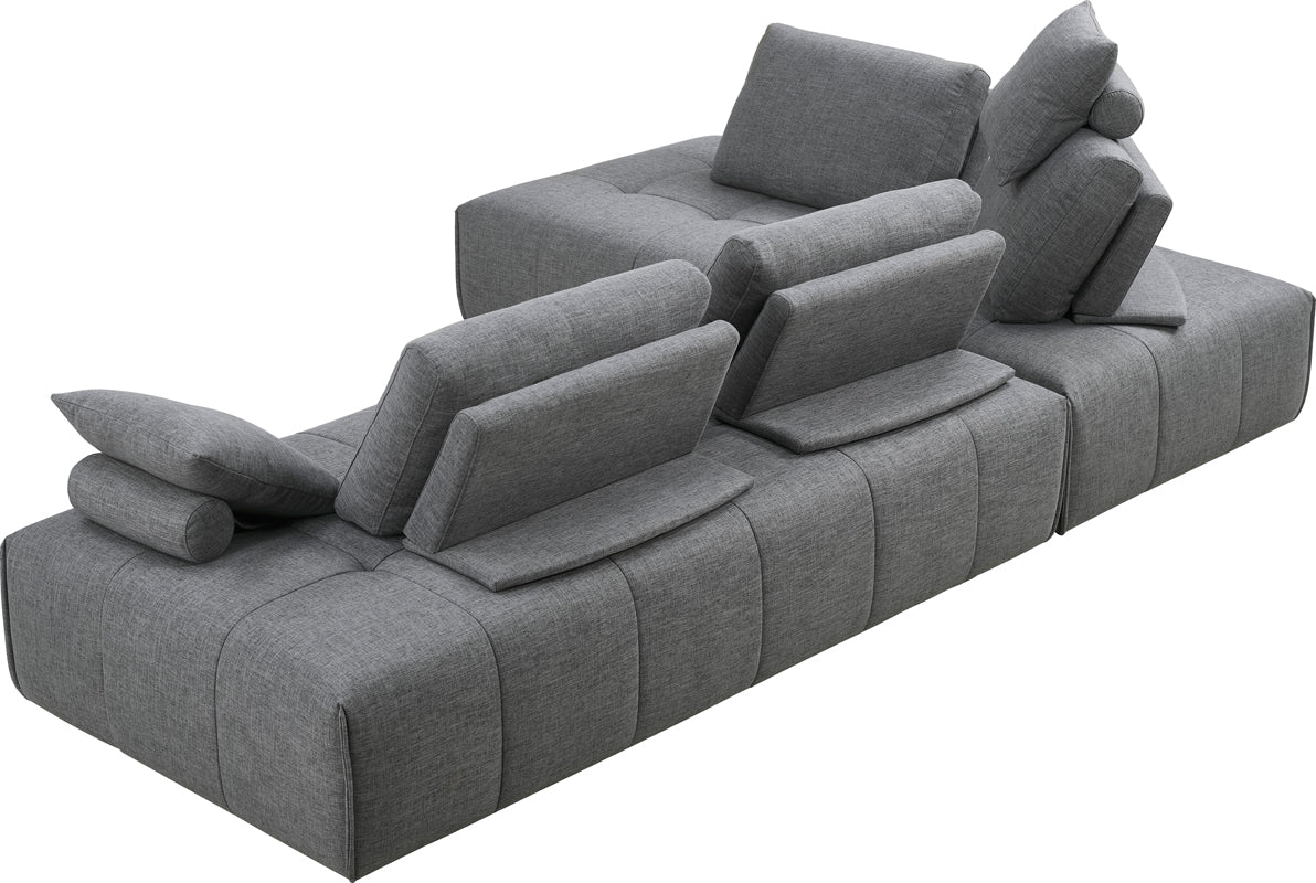 VIG Furniture Divani Casa Edgar Grey Fabric Modular Sectional Sofa
