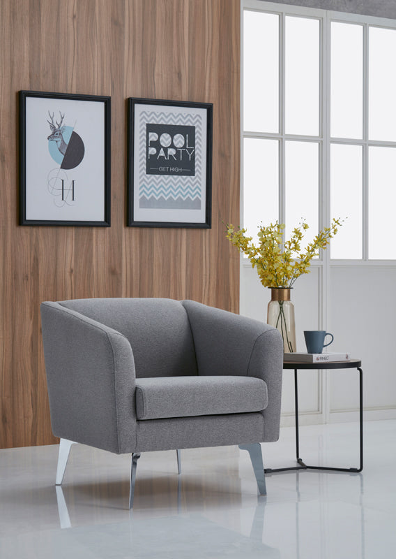 VIG Furniture Divani Casa Preston Grey Fabric Lounge Chair