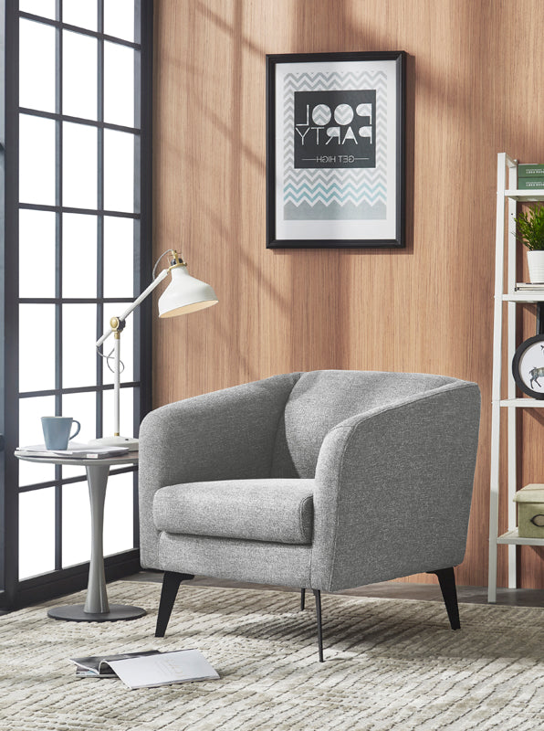 VIG Furniture Divani Casa Bannack Light Grey Fabric Lounge Chair