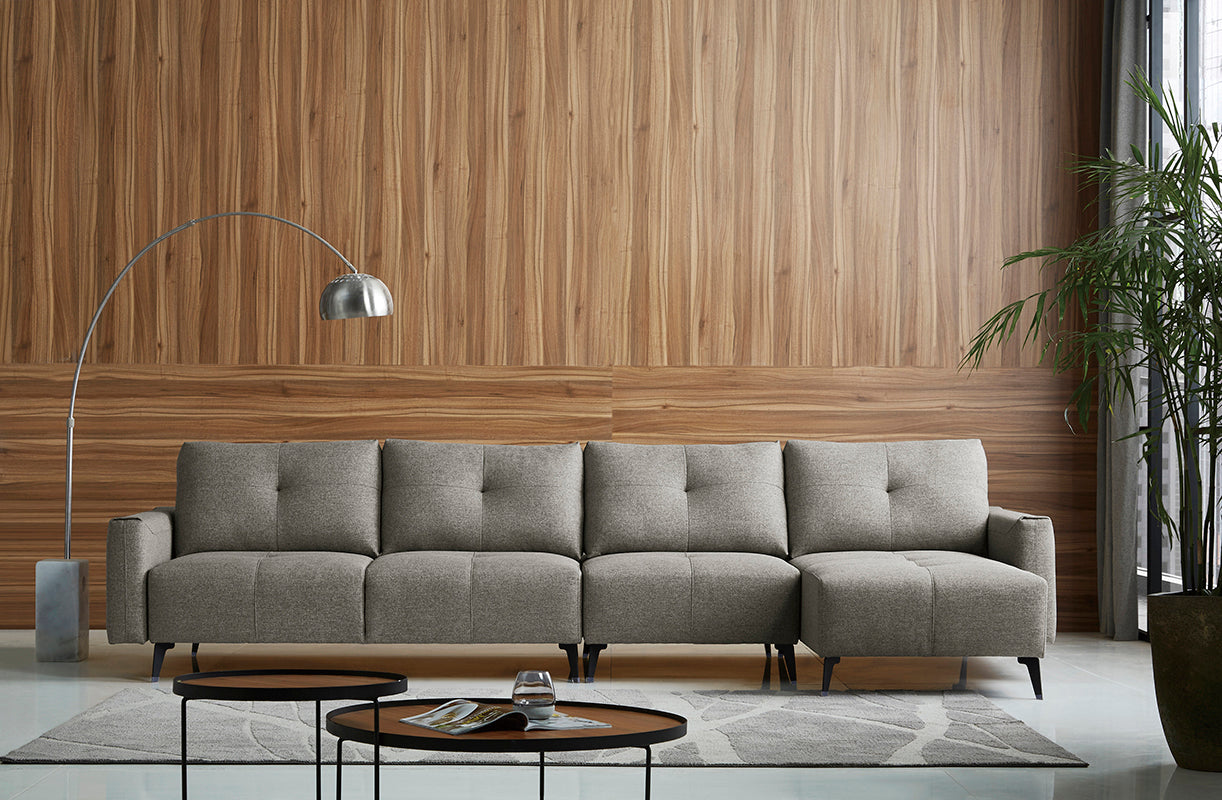VIG Furniture Divani Casa Kenton Grey Fabric Right Sectional Sofa