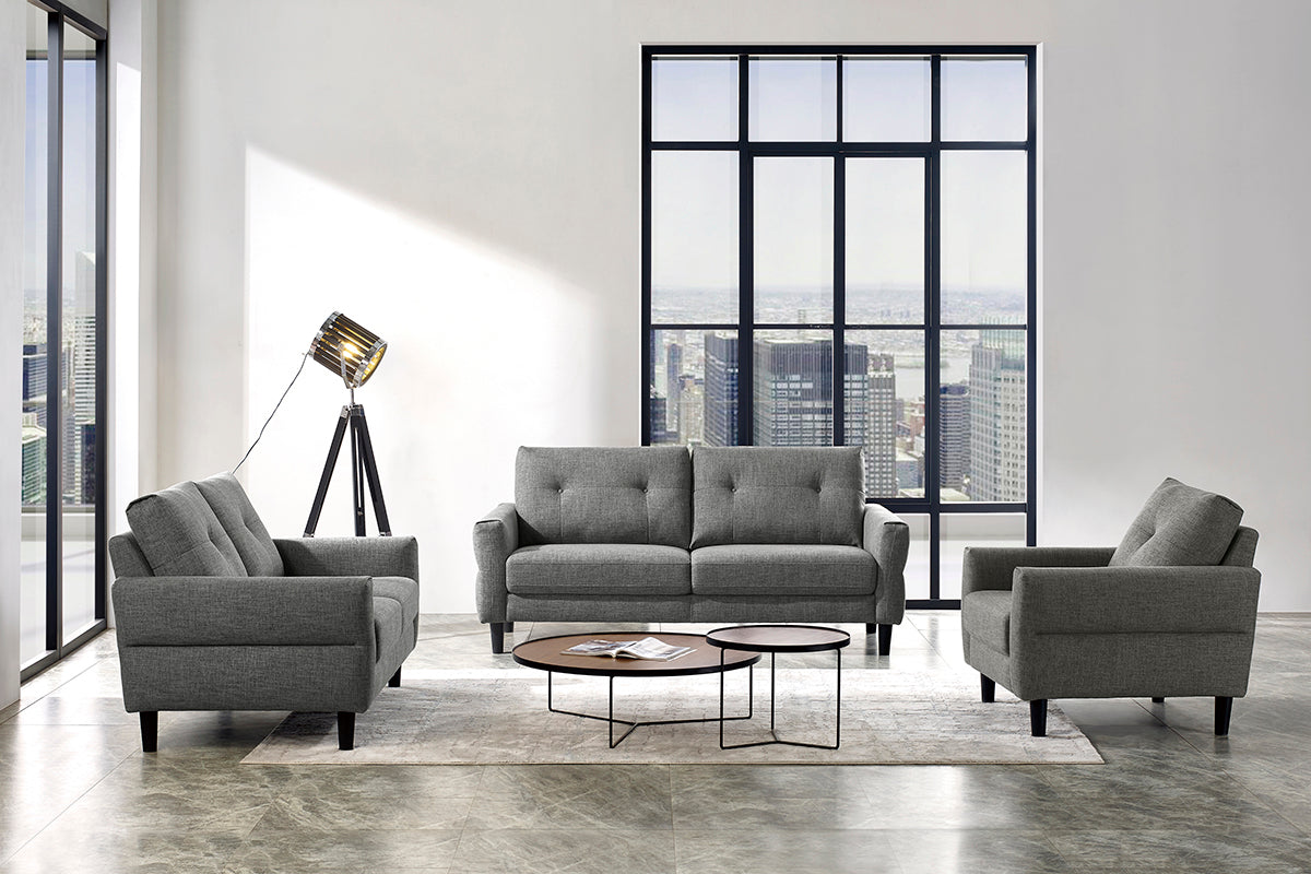 VIG Furniture Divani Casa Clark Grey Beige Fabric Sofa Set
