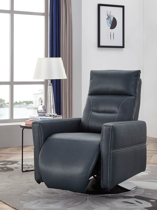 VIG Furniture Divani Casa Nashua Blue Leatherette Recliner Chair