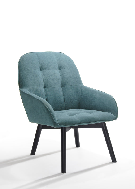 VIG Furniture Modrest Ruben Teal Black Accent Chair Ottoman