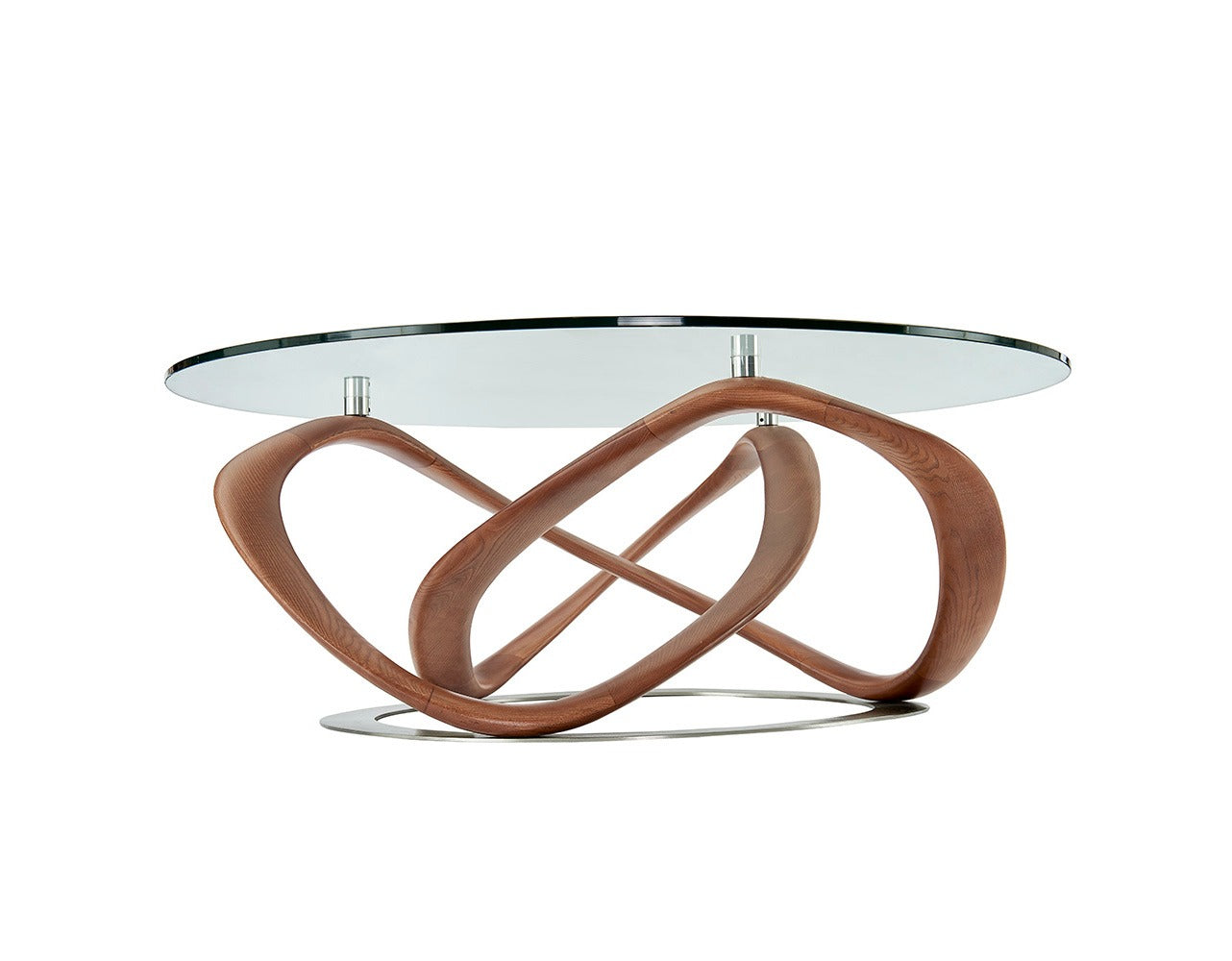 VIG Furniture Modrest Michele Glass Walnut Coffee Table