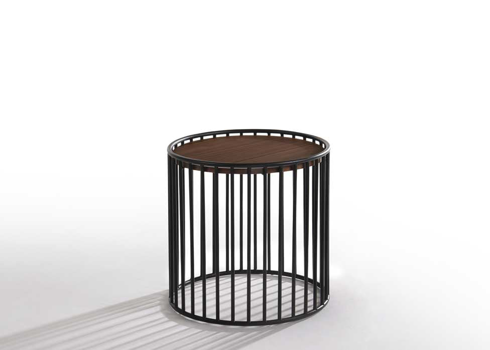 VIG Furniture Modrest Bronson Walnut Black Round Tea Table