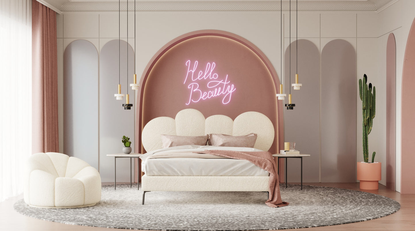 VIG Furniture Modrest Destiny White Sherpa Bubble Bed