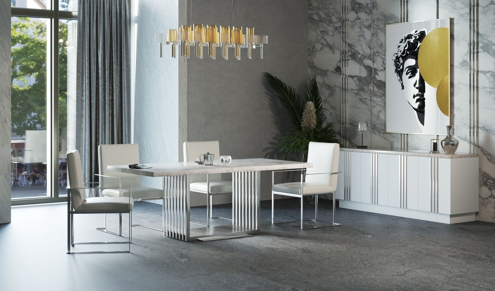 VIG Furniture Modrest Kingsley Marble Dining Table