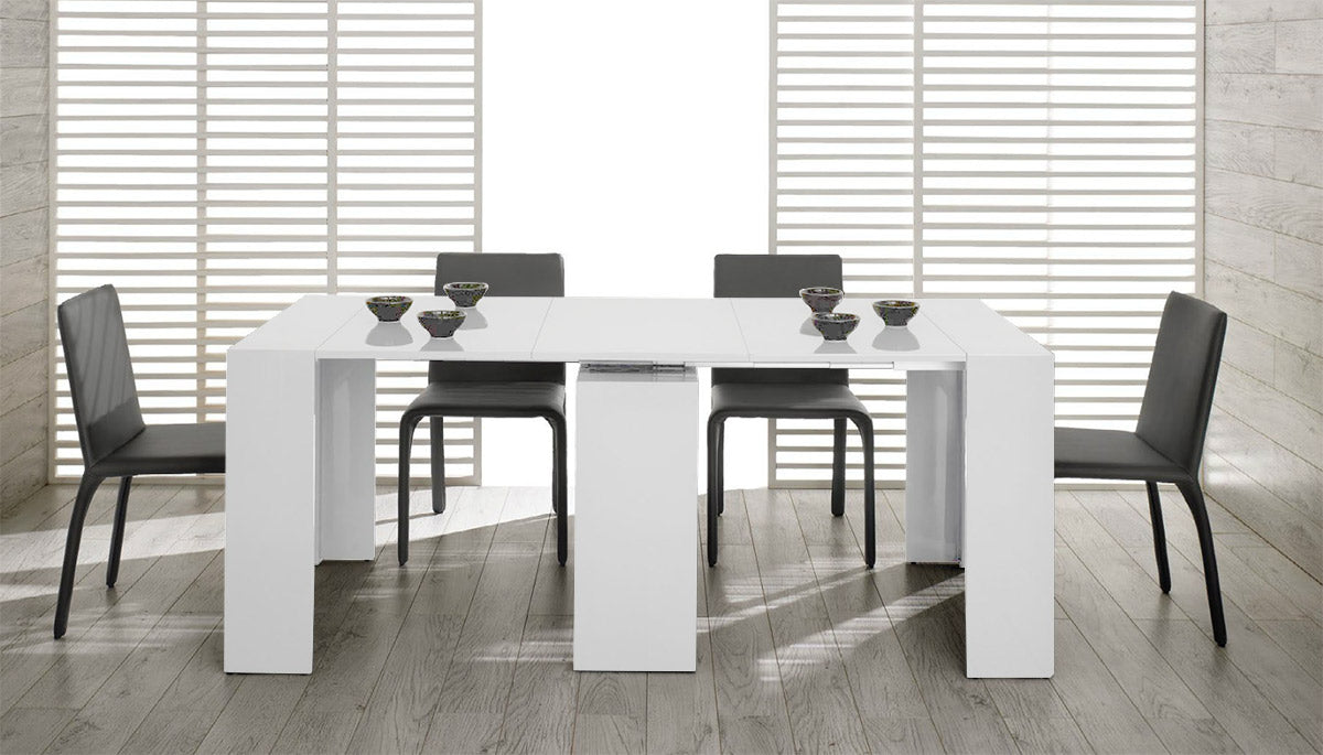 VIG Furniture Modrest Morph Ultra Compact Extendable White Dining Table