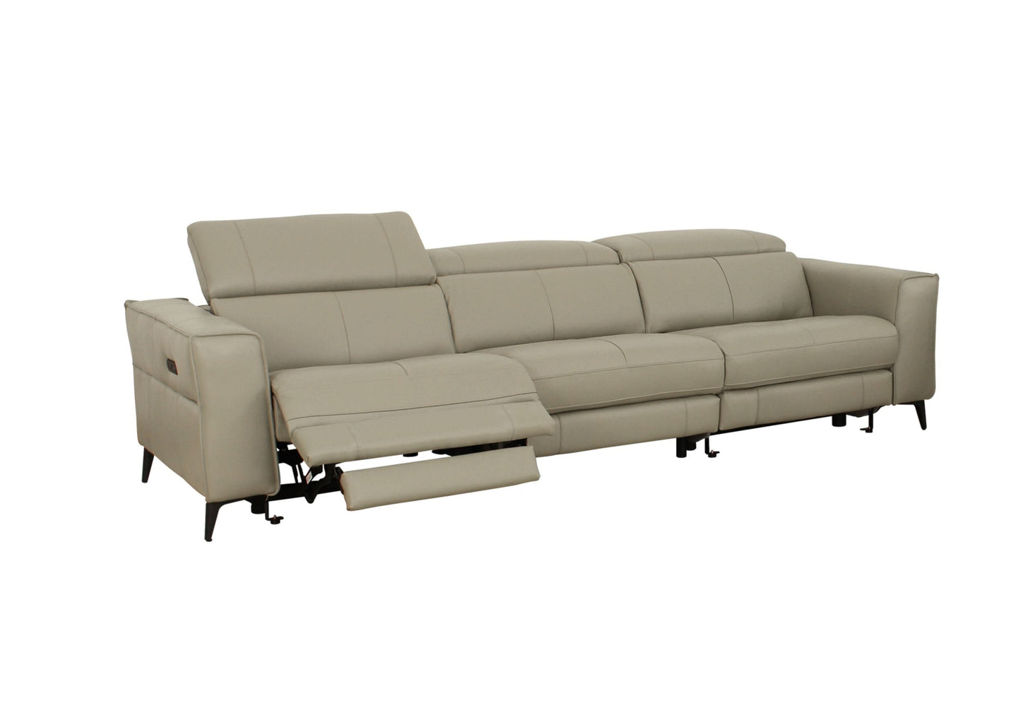 VIG Furniture Divani Casa Nella Light Grey Leather Sofa Electric Recliners