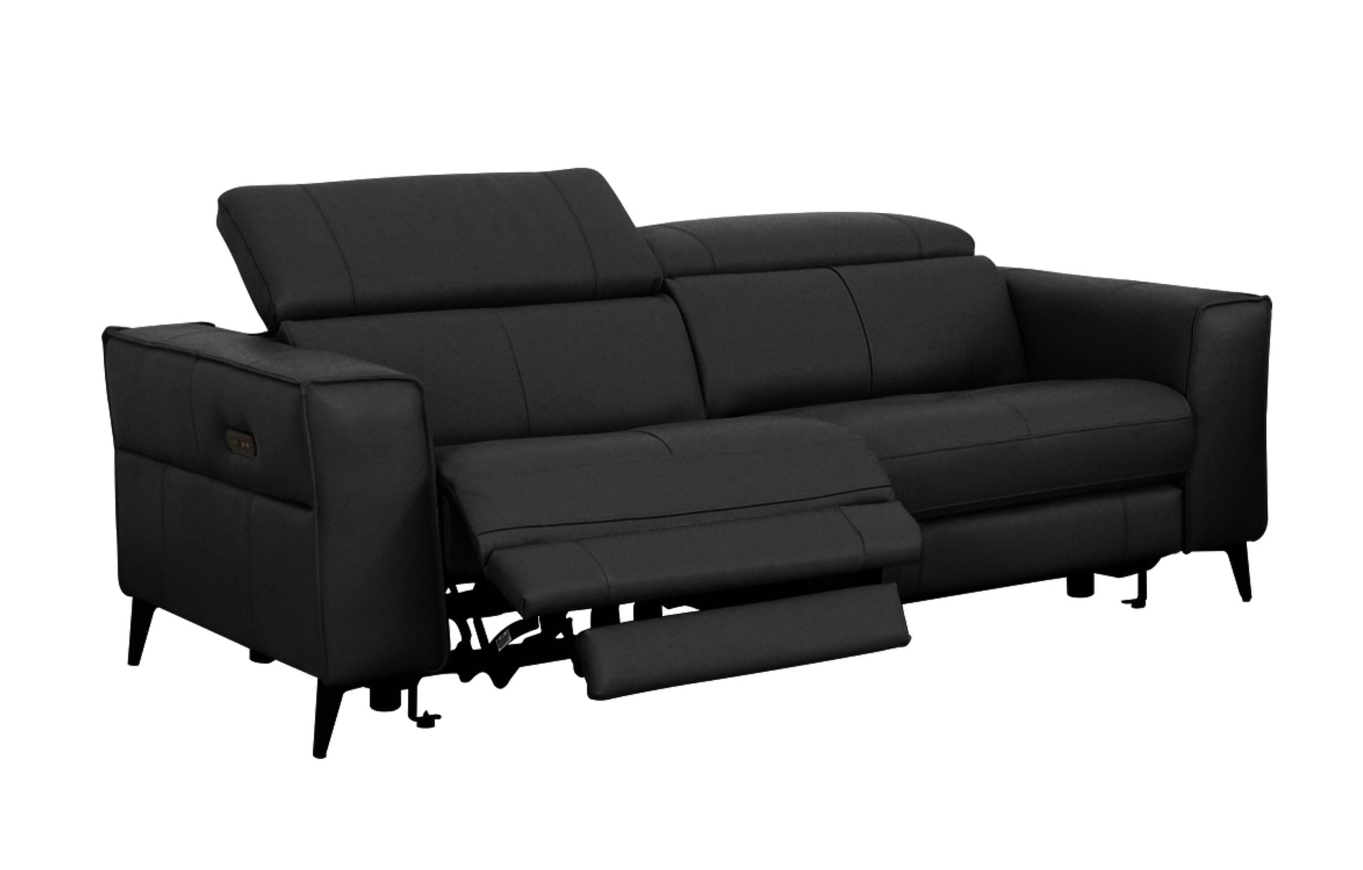 VIG Furniture Divani Casa Nella Black Leather Loveseat Electric Recliners