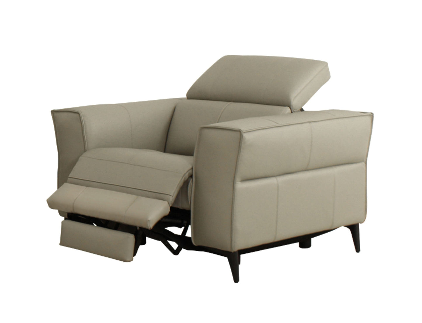 VIG Furniture Divani Casa Nella Light Grey Leather Armchair Electric Recliner