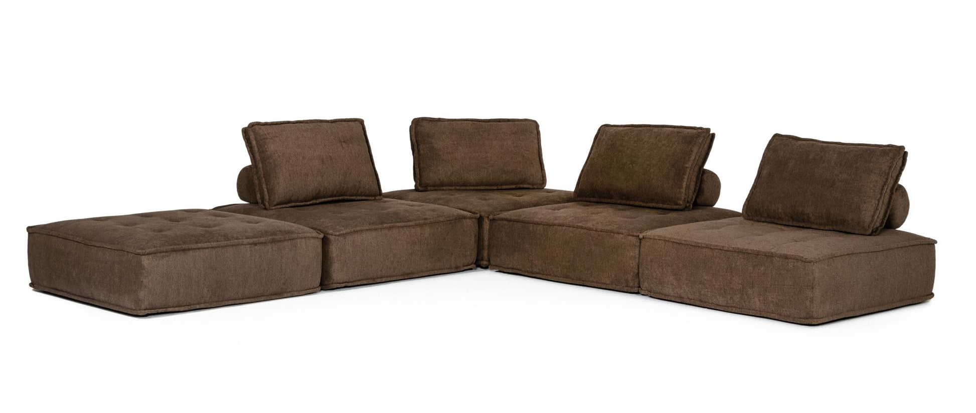VIG Furniture Divani Casa Nolden Brown Fabric Modular Sectional Sofa