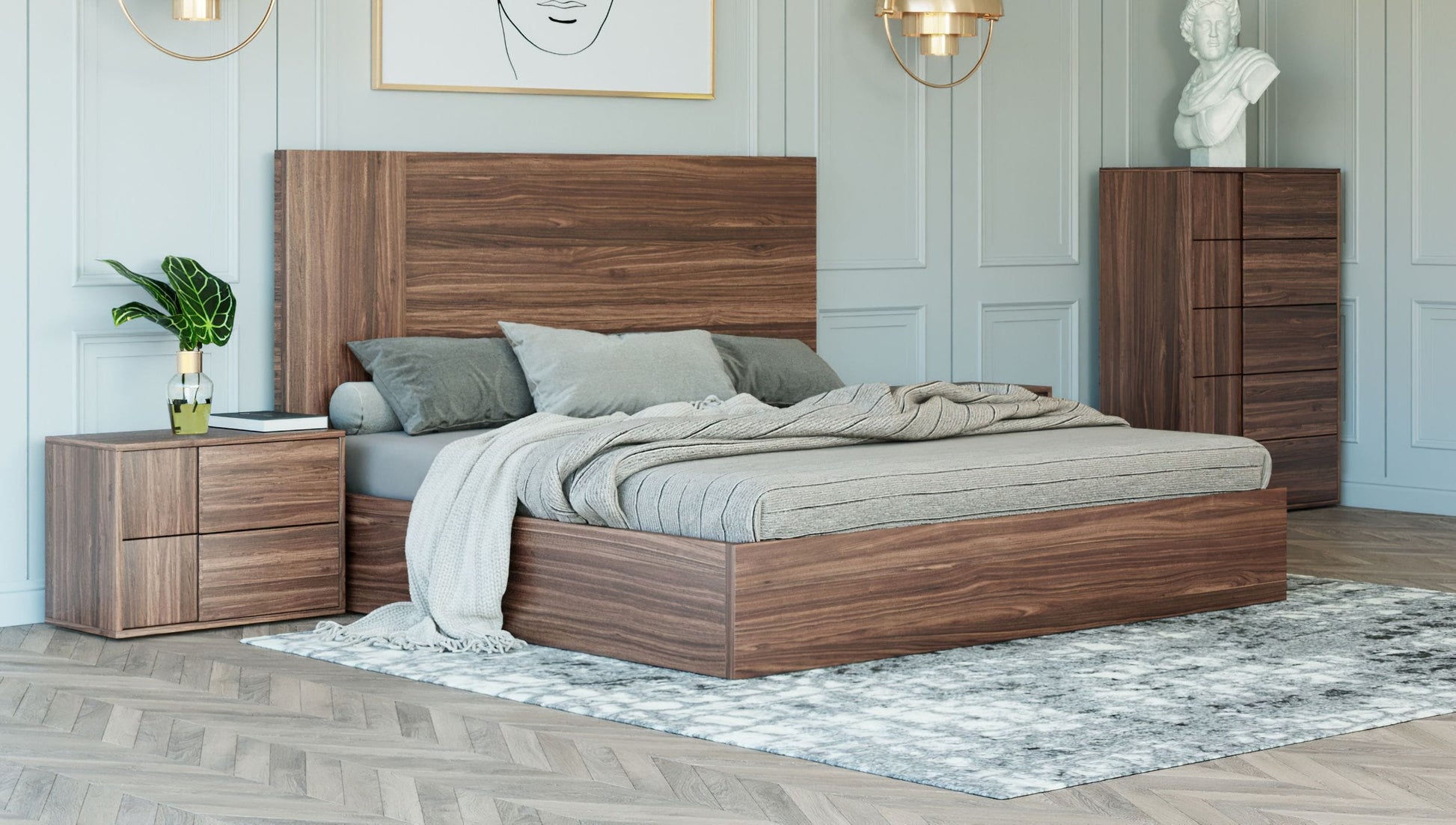 VIG Furniture Nova Domus Asus Italian Walnut Bed
