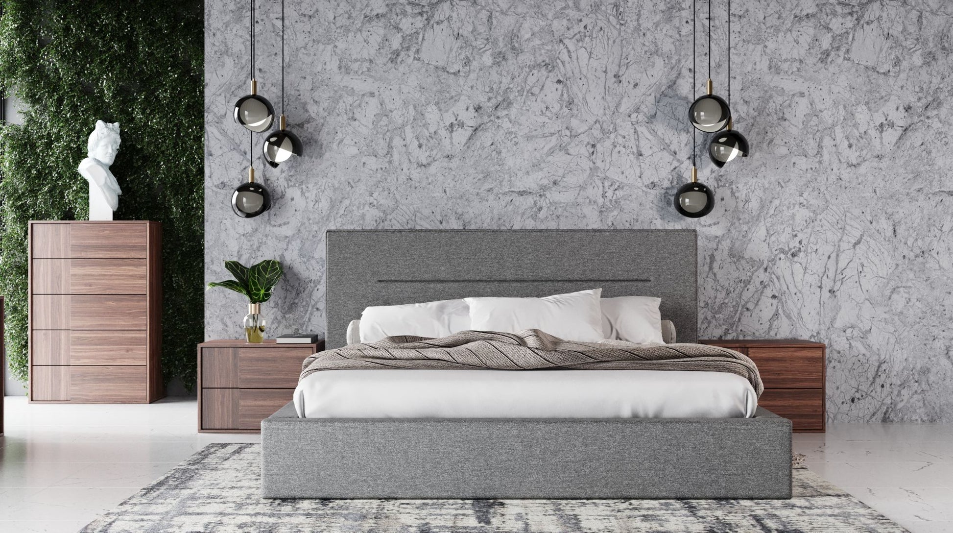 VIG Furniture Nova Domus Juliana Italian Grey Upholstered Bed