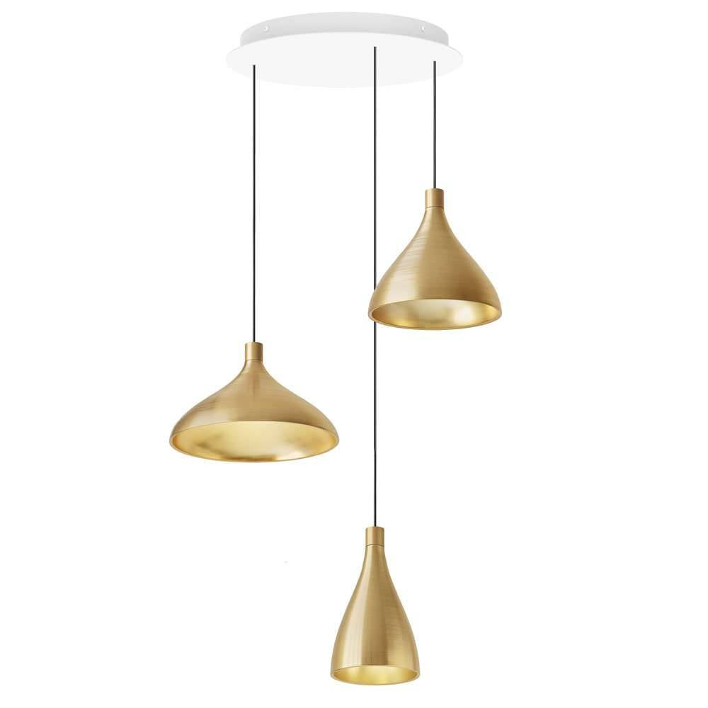 Pablo Designs Swell 3-Light Chandelier Brass | Loftmodern