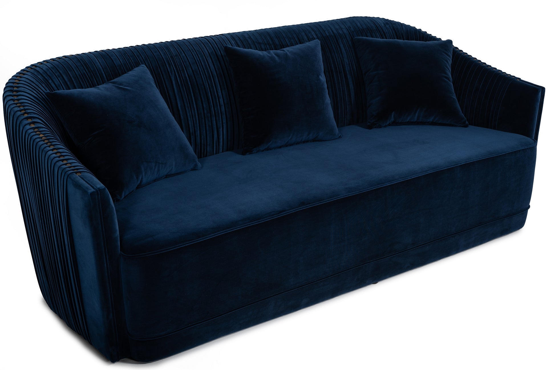 VIG Furniture Divani Casa Palomar Blue Velvet Brass Sofa Set