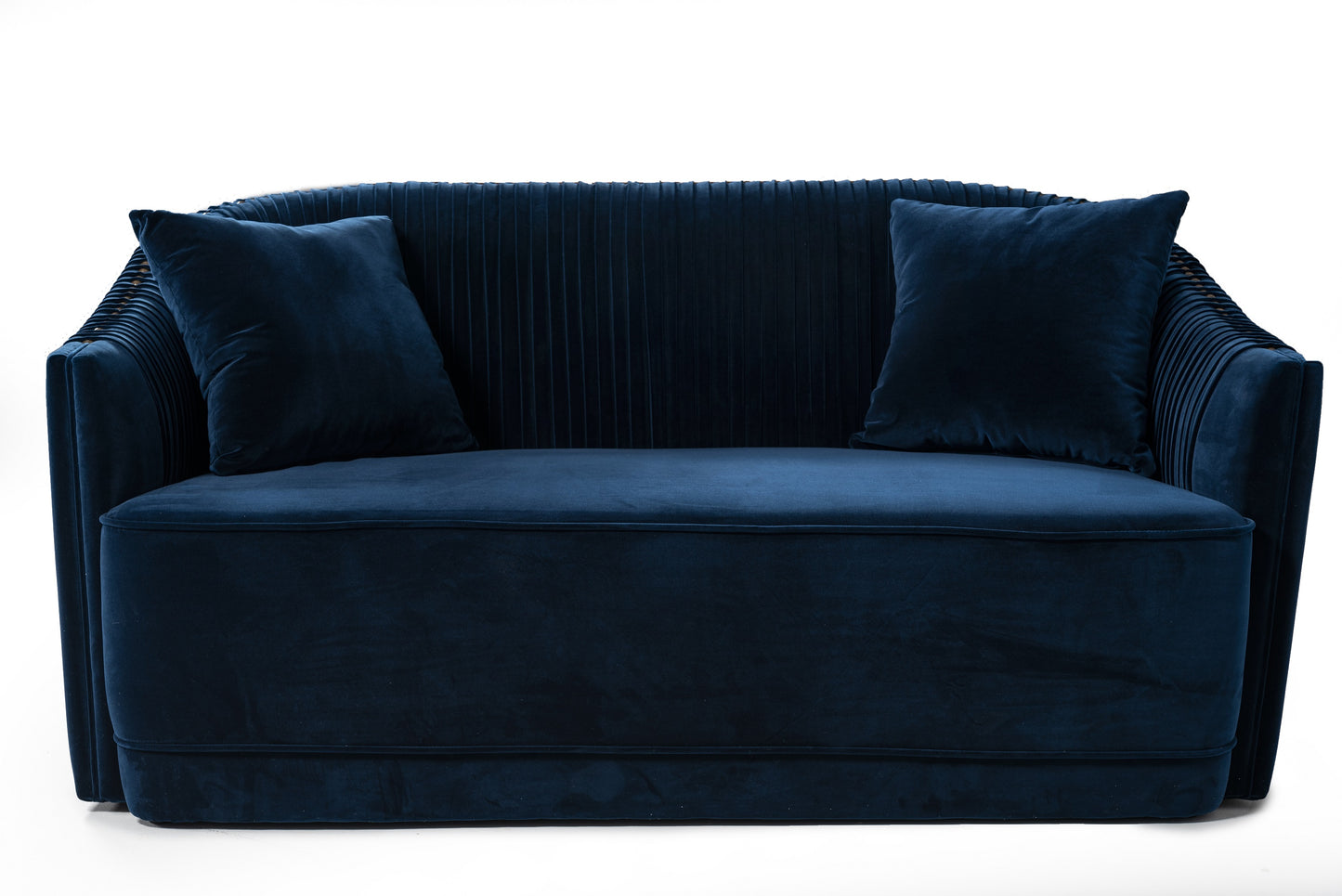 VIG Furniture Divani Casa Palomar Blue Velvet Brass Sofa Set