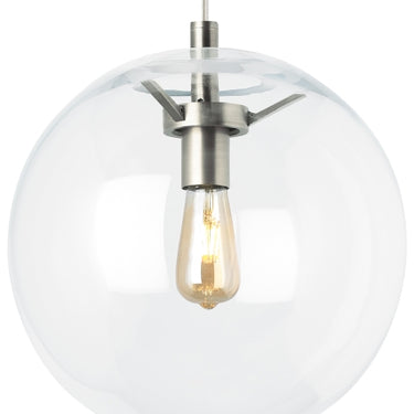 Modern clear glass hanging light for entryways and professional spaces