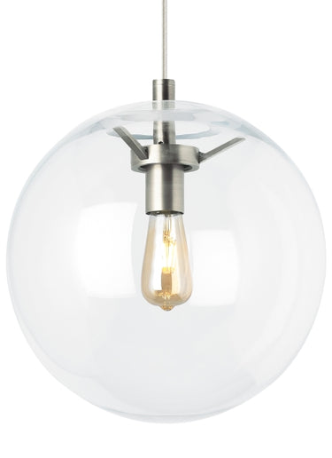 Modern clear glass hanging light for entryways and professional spaces