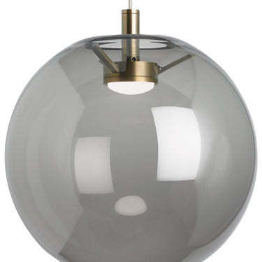 Palona 14-inch smoke glass pendant light with LED option for dining areas