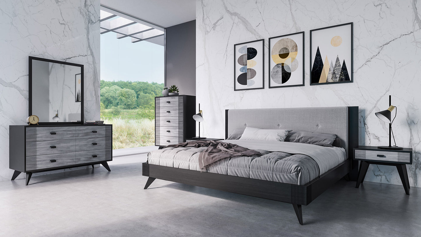 VIG Furniture Nova Domus Panther Grey Black Bed
