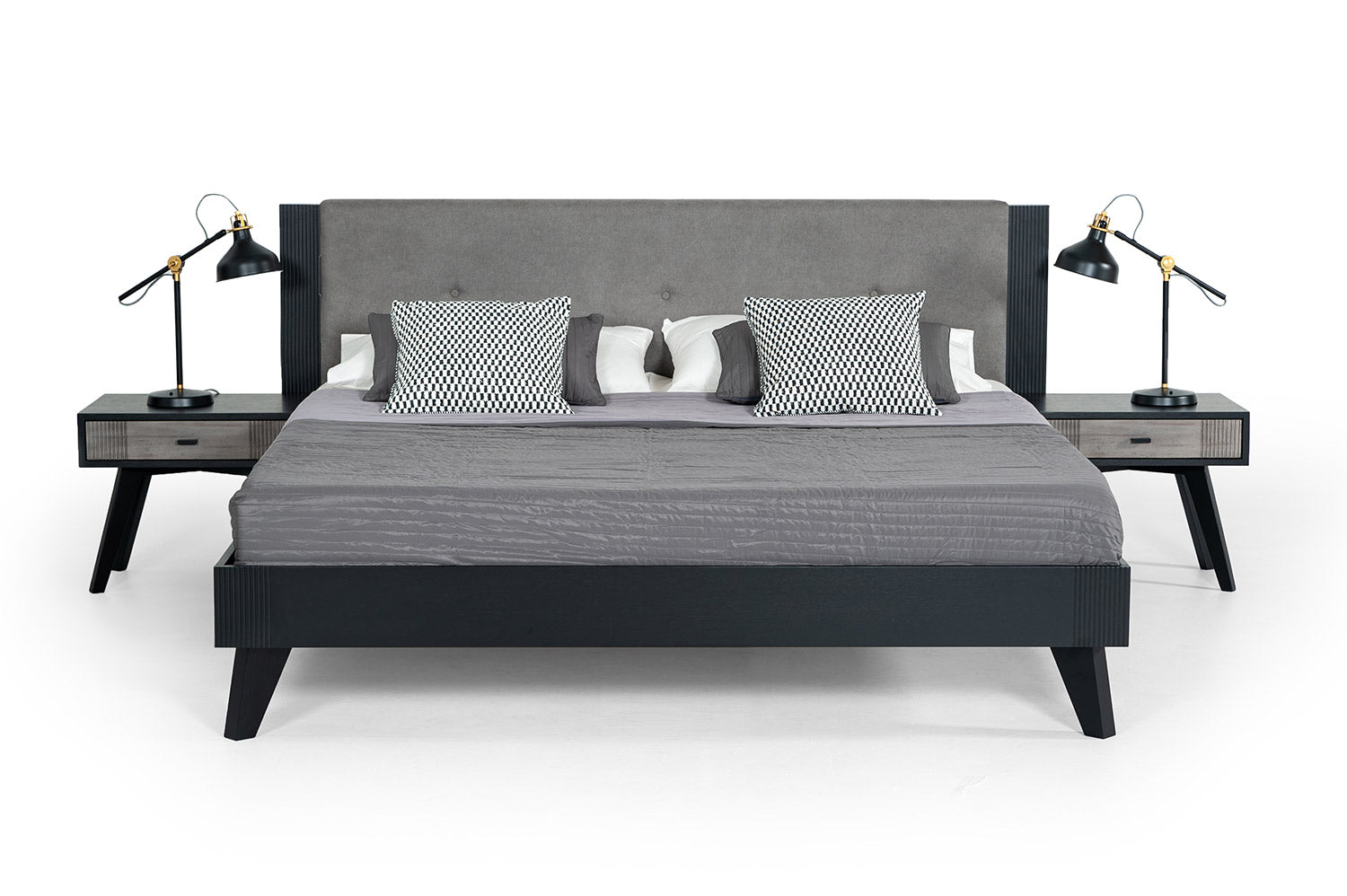 VIG Furniture Nova Domus Panther Grey Black Bed