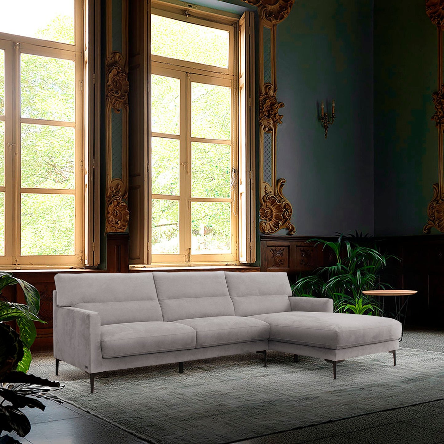 VIG Furniture Divani Casa Paraiso Grey Fabric Right Sectional Sofa