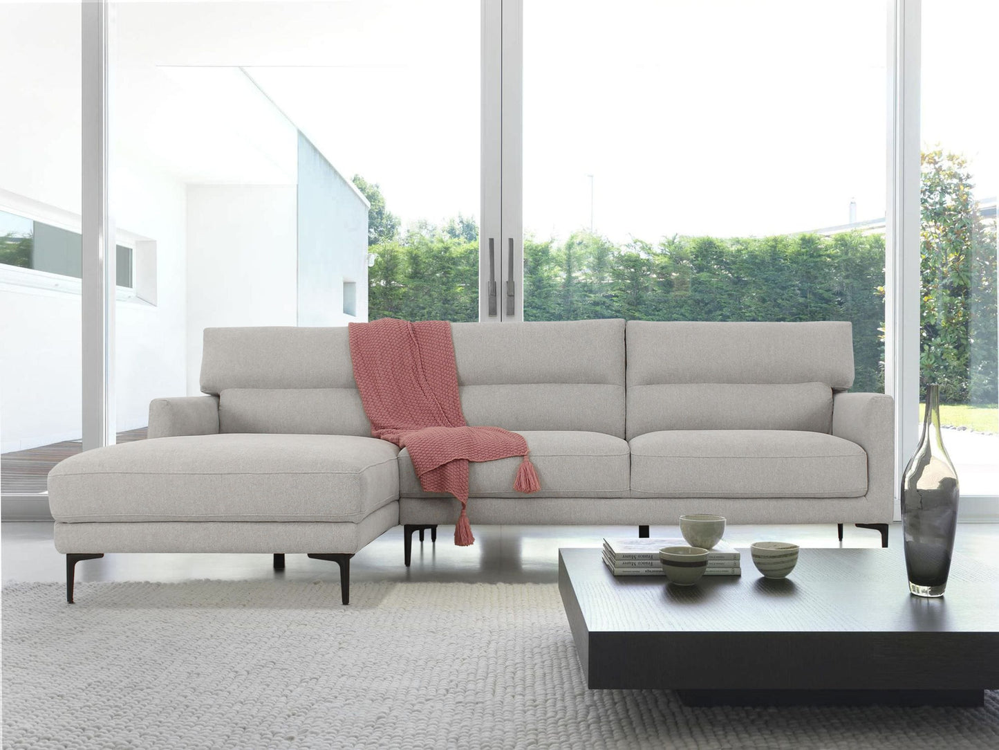 VIG Furniture Divani Casa Paraiso Grey Fabric Left Sectional Sofa
