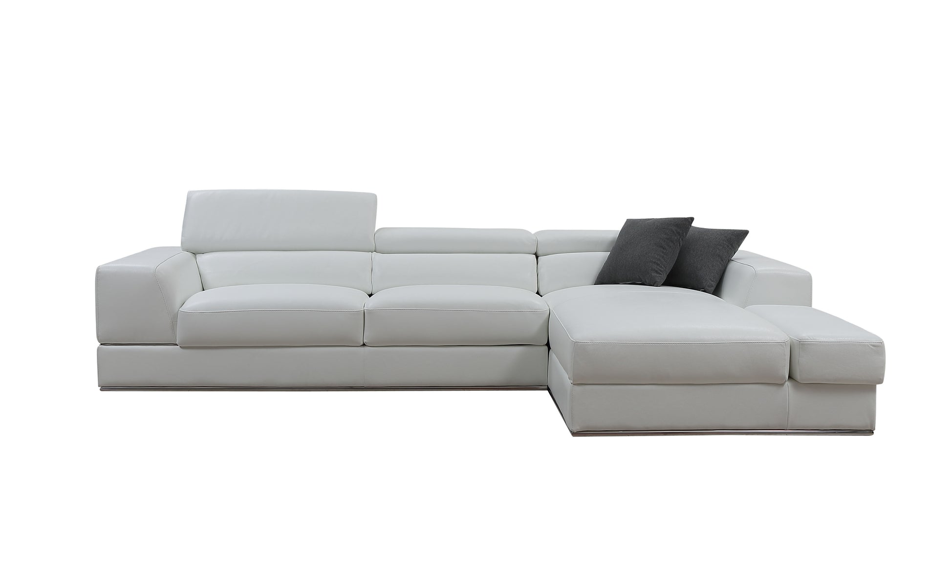 VIG Furniture Divani Casa Pella Mini White Leather Right Sectional Sofa