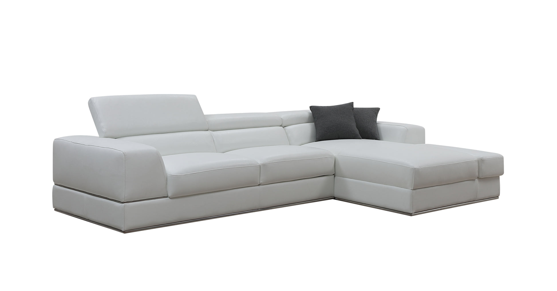 VIG Furniture Divani Casa Pella Mini White Leather Right Sectional Sofa