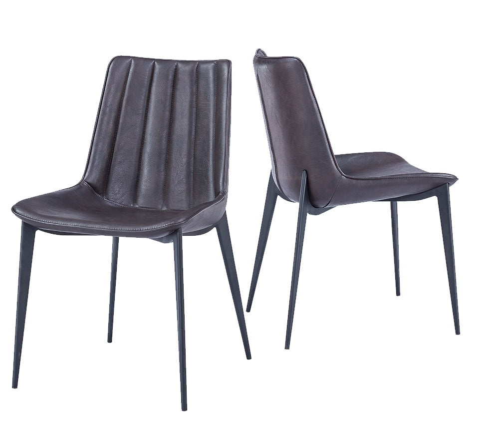 VIG Furniture Modrest Peoria Brown Black Dining Chair Set of 2