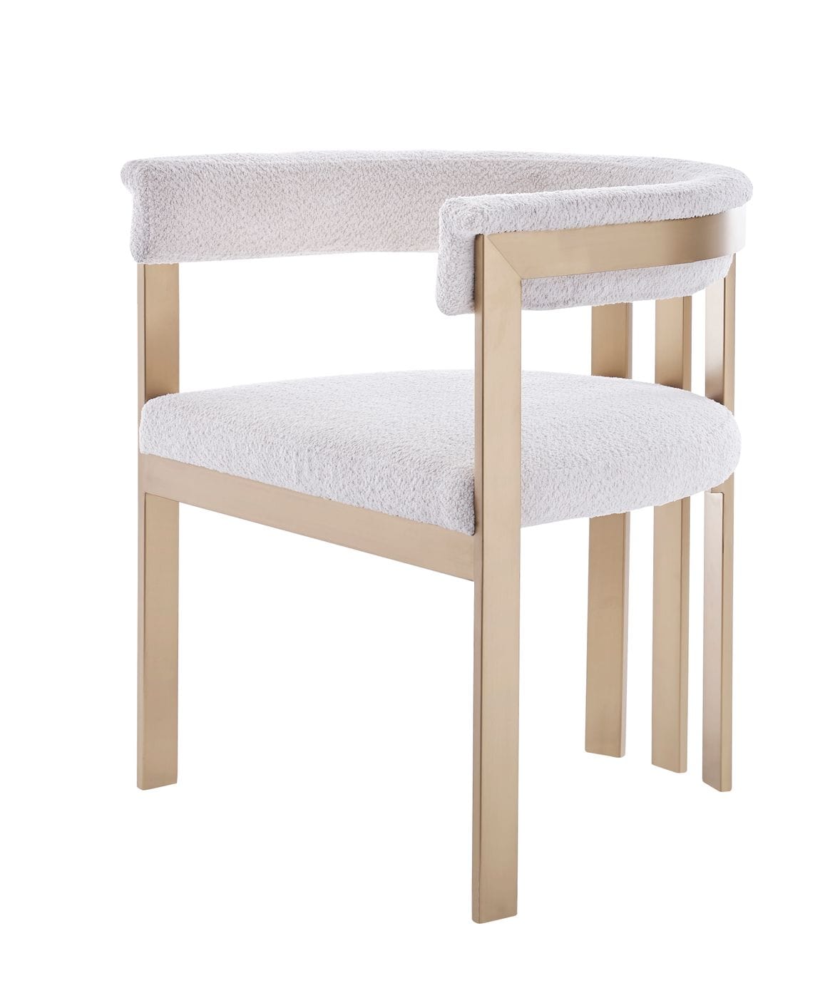 VIG Furniture Modrest Pontiac Beige Sherpa Gold Dining Chair