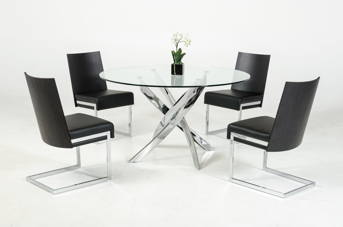 VIG Furniture Modrest Pyrite Round Glass Dining Table