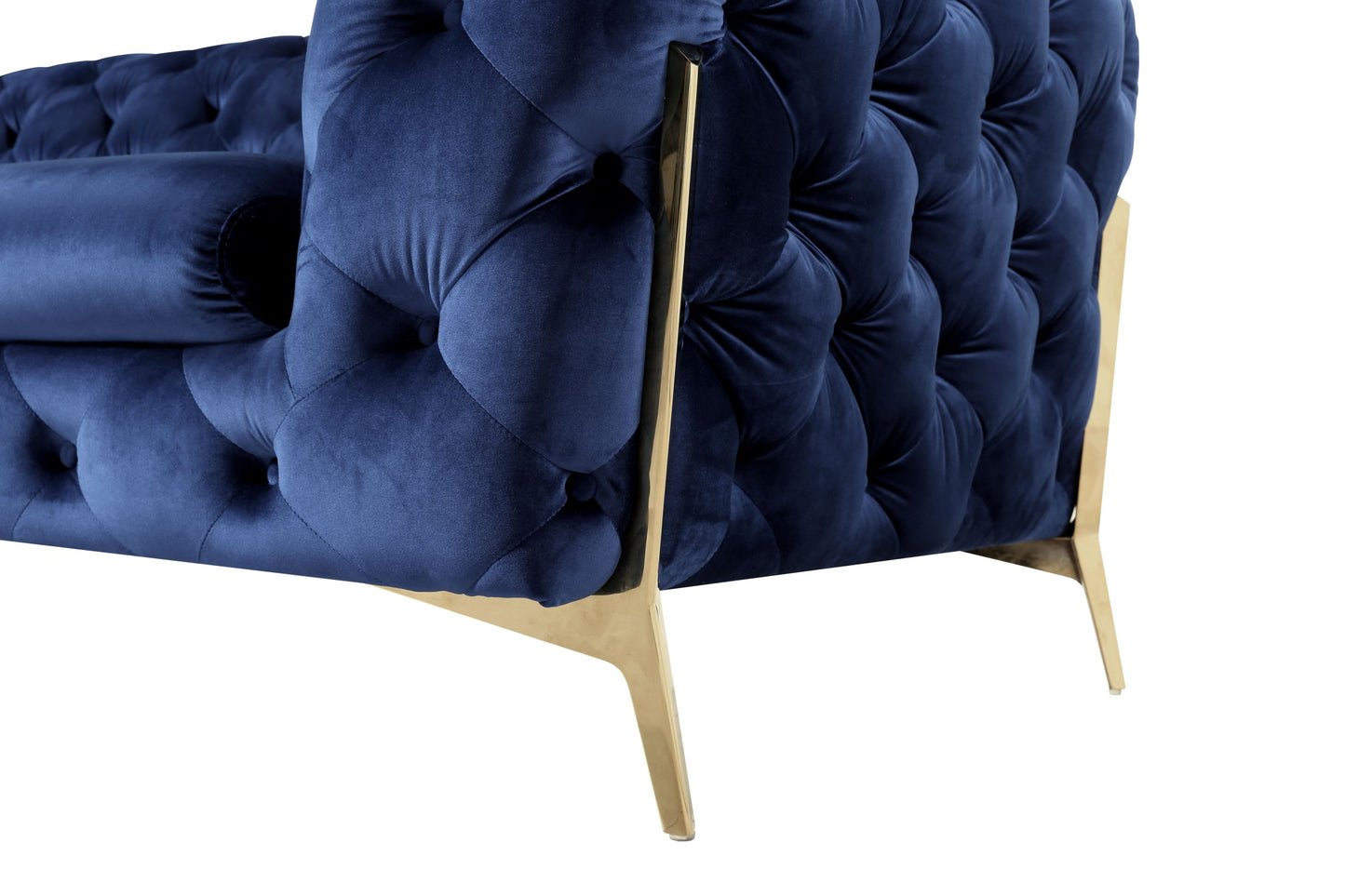 VIG Furniture Divani Casa Quincey Blue Velvet Loveseat