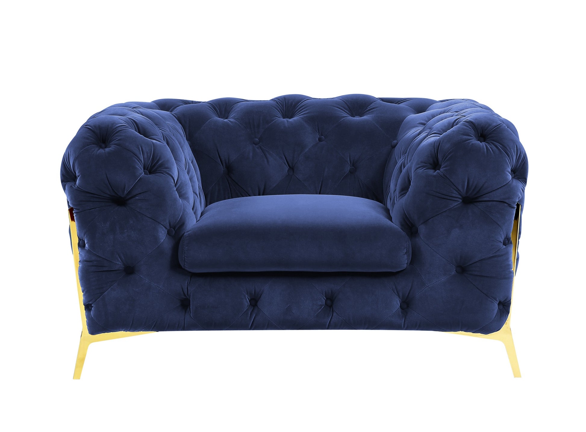 VIG Furniture Divani Casa Quincey Blue Velvet Chair
