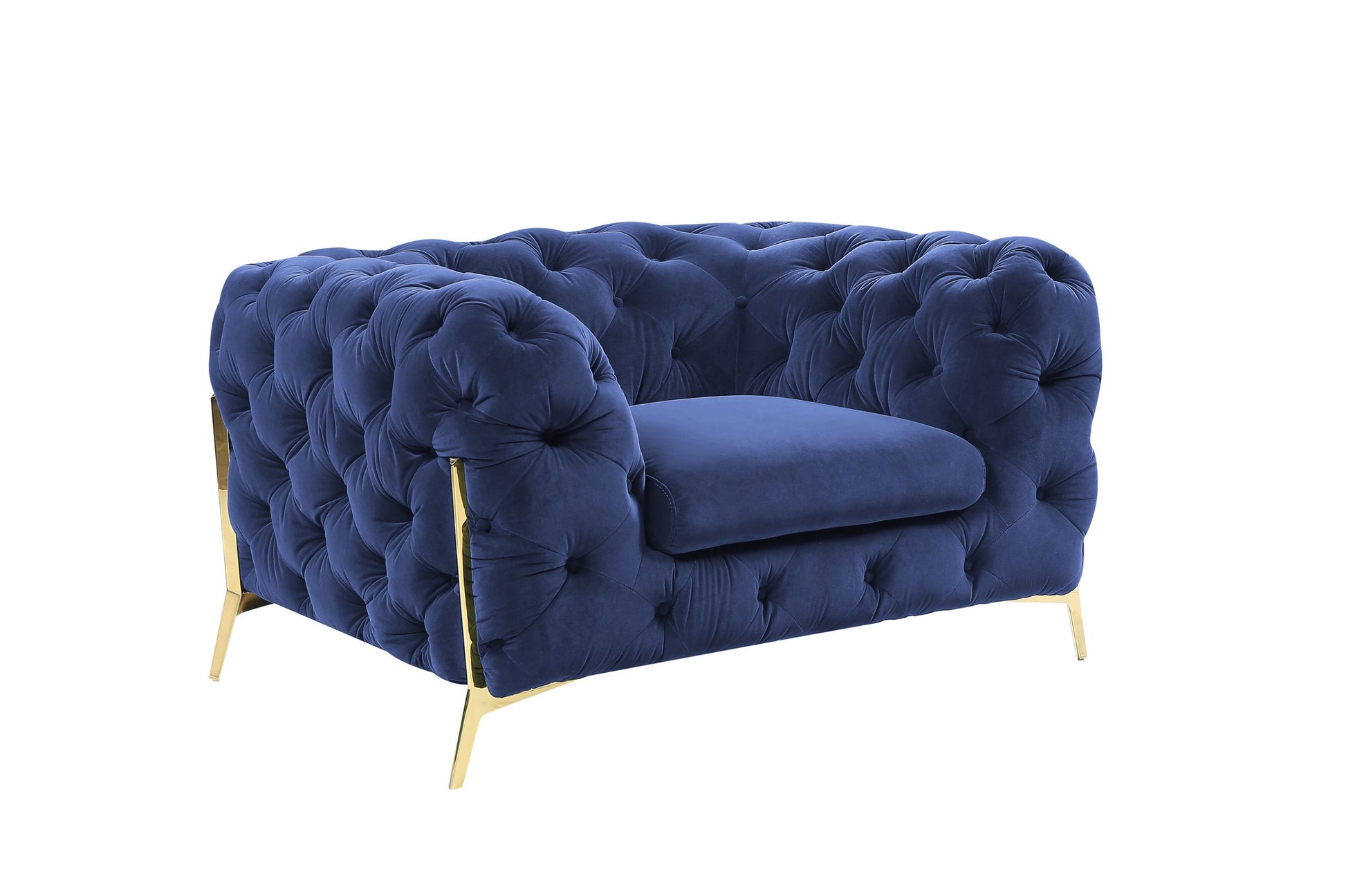 VIG Furniture Divani Casa Quincey Blue Velvet Chair