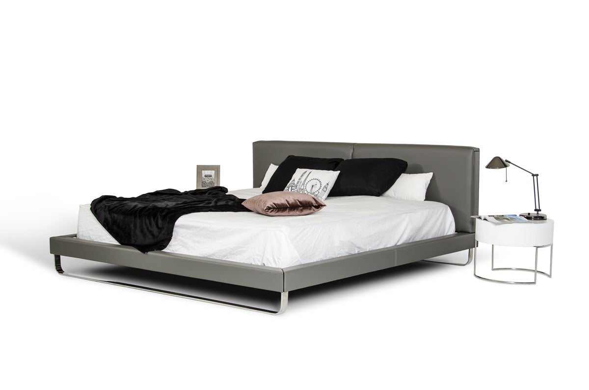 VIG Furniture Modrest Ramona Grey Leatherette Bed