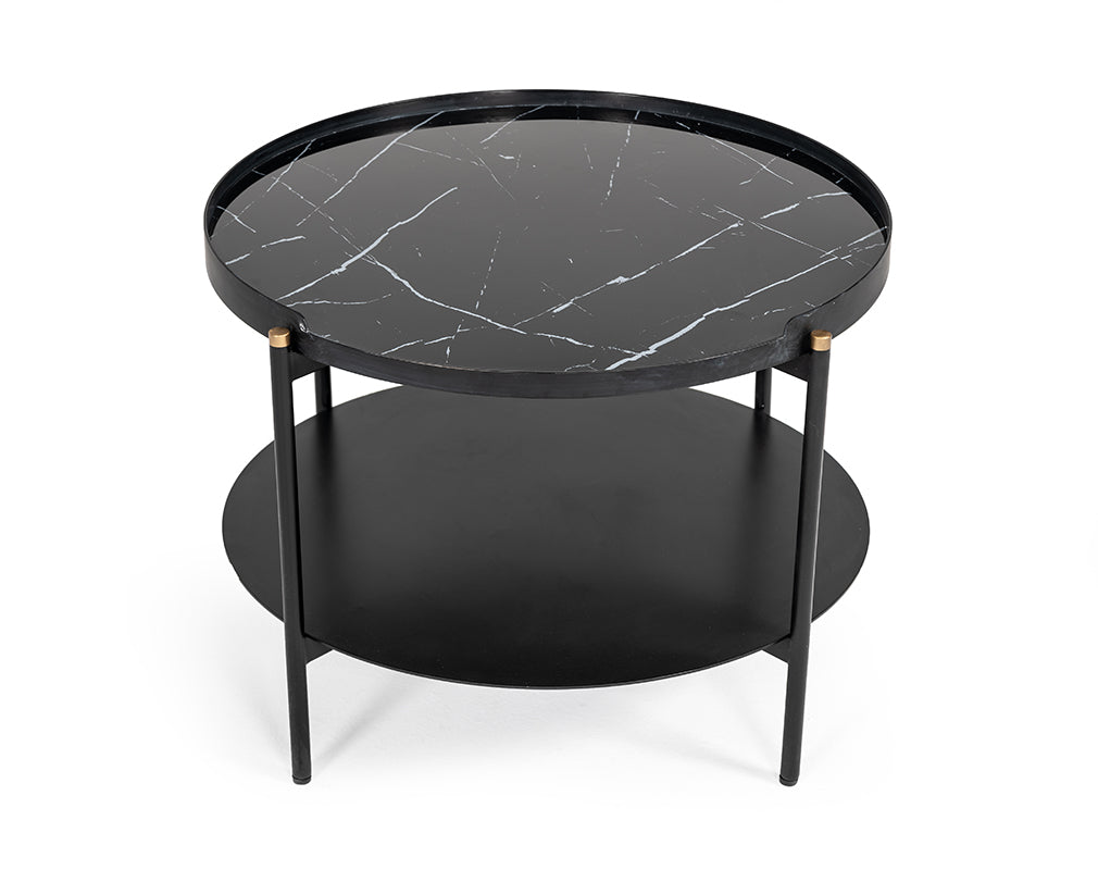 VIG Furniture Modrest Randal Round Black Metal Coffee Table
