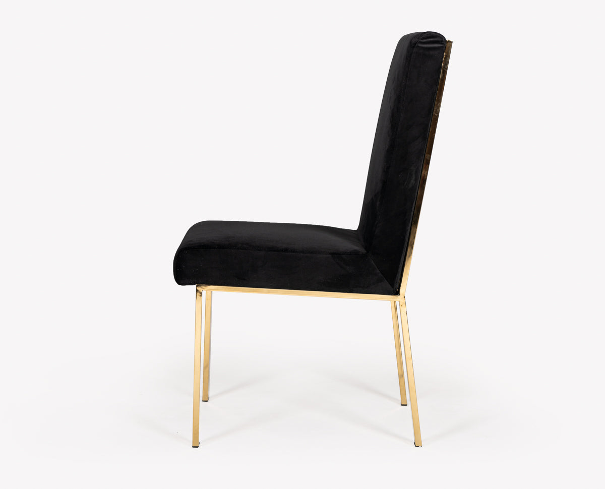 VIG Furniture Modrest Reba Black Velvet Gold Dining Chair Set of 2