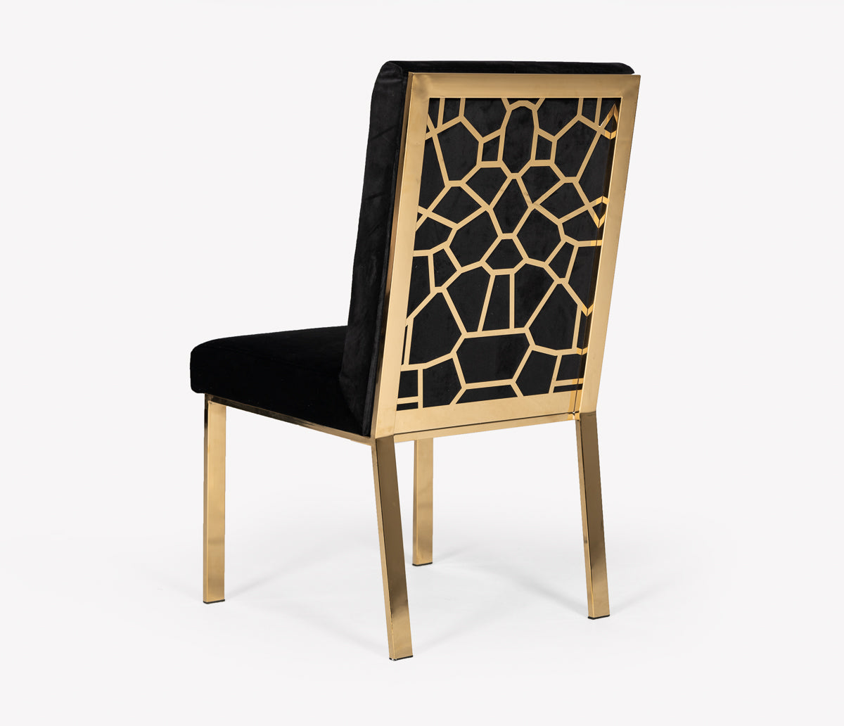 VIG Furniture Modrest Reba Black Velvet Gold Dining Chair Set of 2
