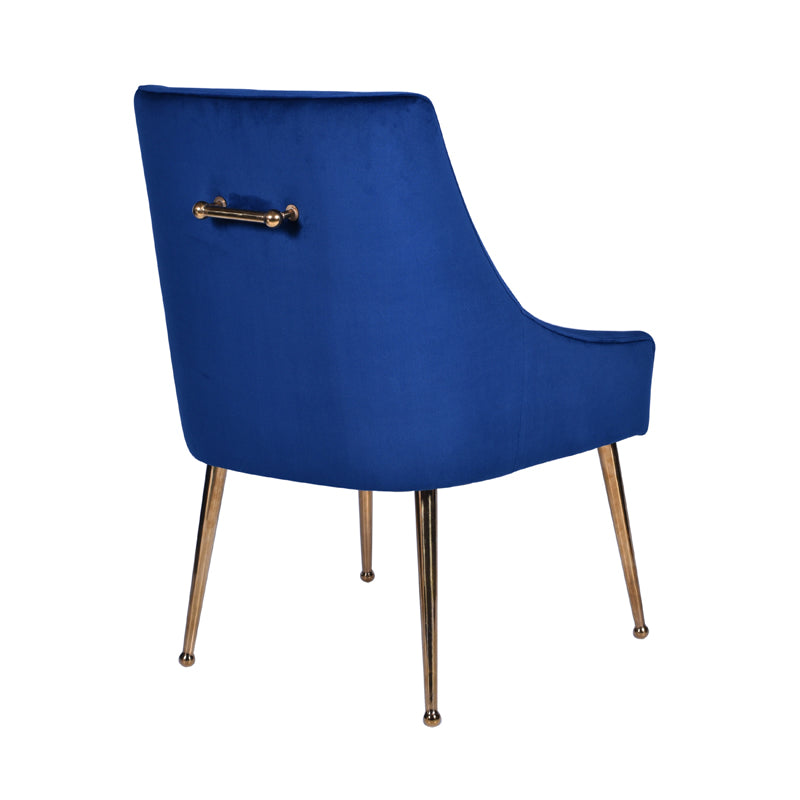 VIG Furniture Modrest Castana Blue Velvet Gold Dining Chair Set of 2