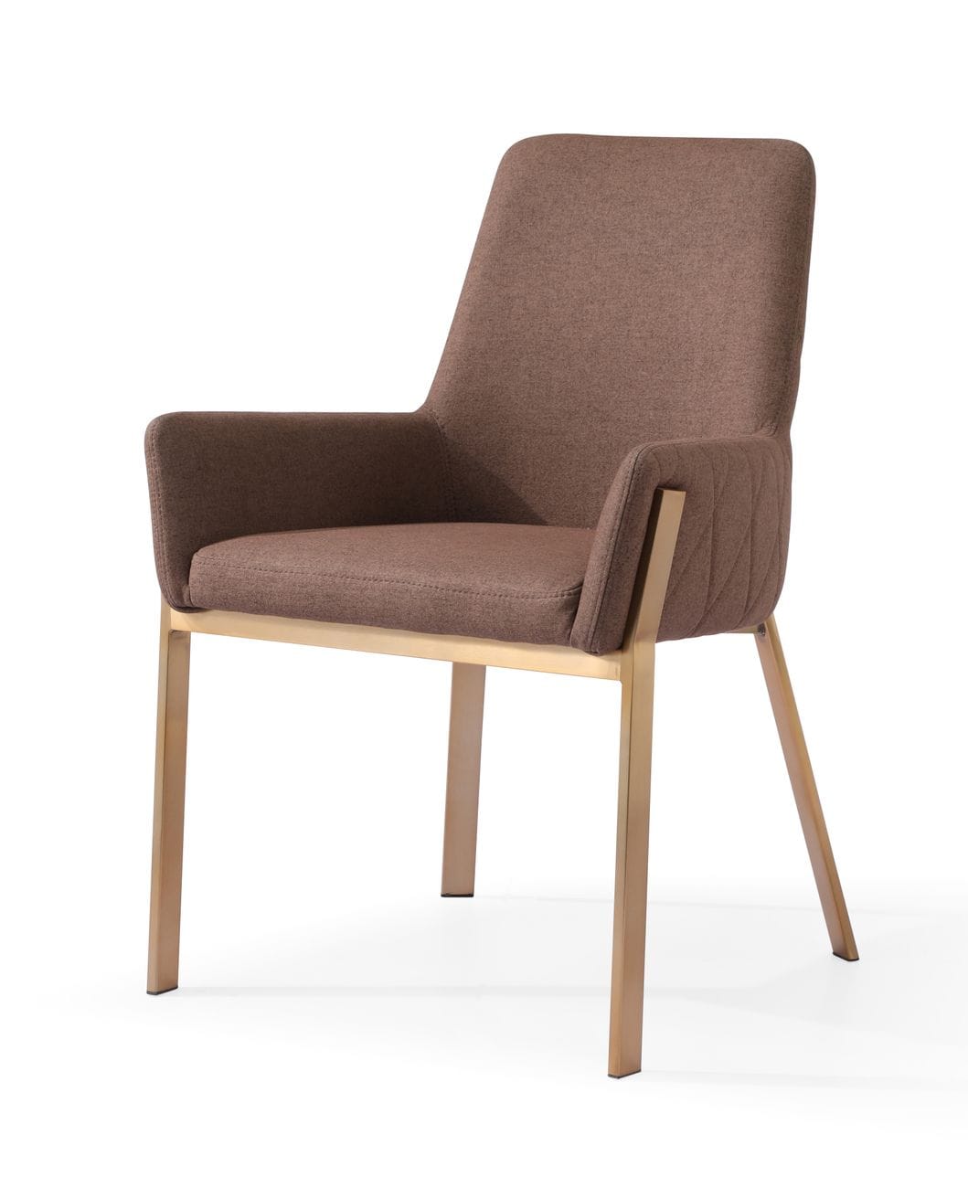 VIG Furniture Modrest Robin Brown Brass Dining Chair