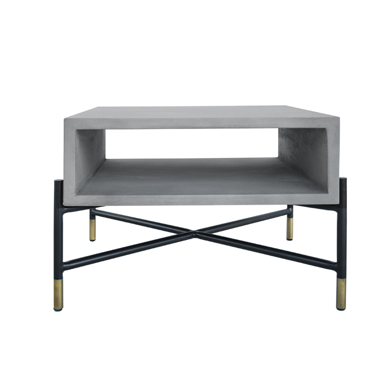 VIG Furniture Modrest Walker Concrete Metal Coffee Table