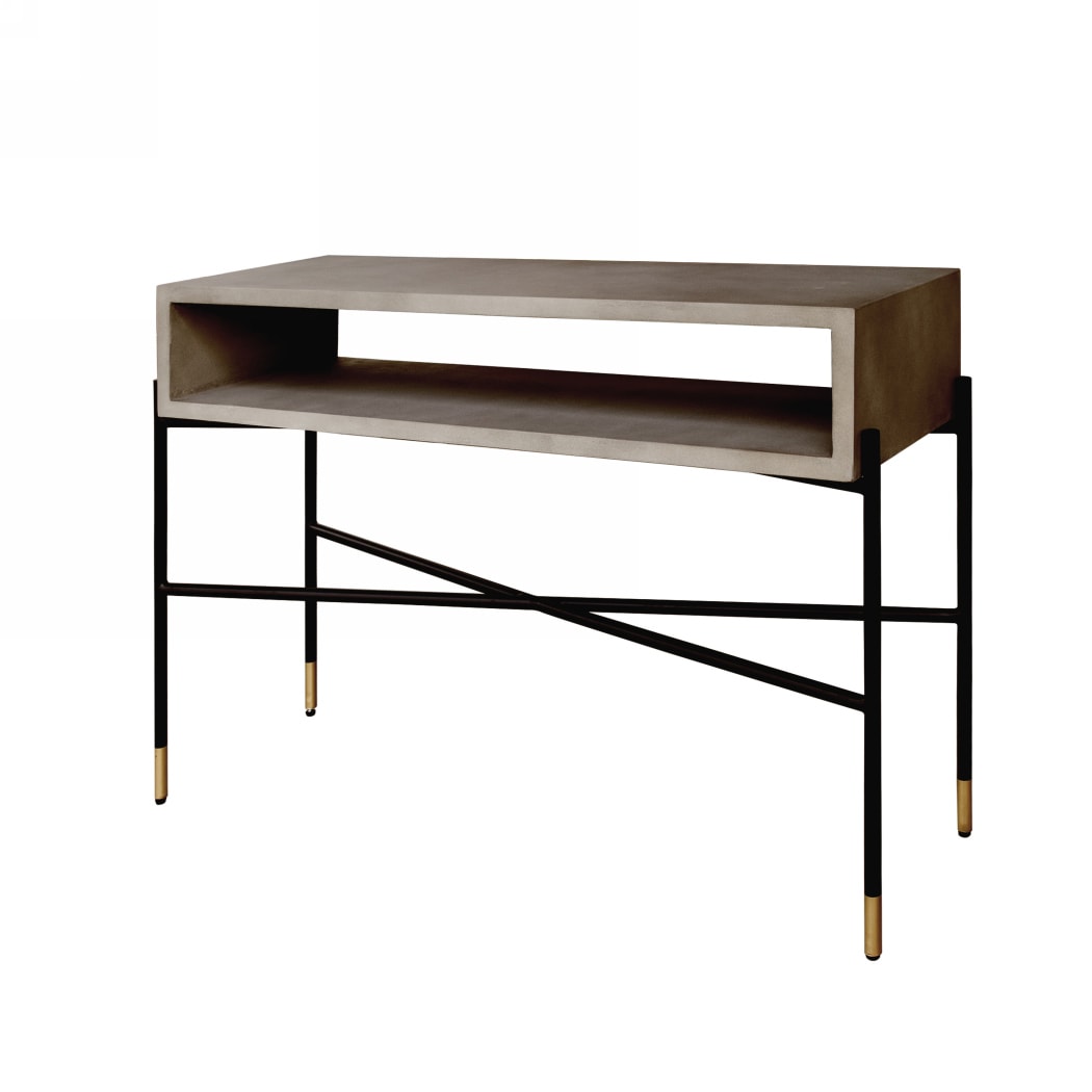 VIG Furniture Modrest Walker Concrete Metal Console Table